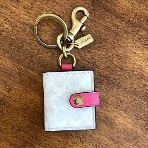 Coach Chalk Confetti Picture Frame Keychain NWT
